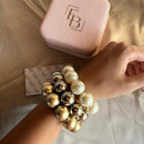 Pulseiras Trio de pulseiras em Esfera pérola, dourado e prata