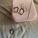 Kit Colar + Brinco organic dois banhos disponíveis