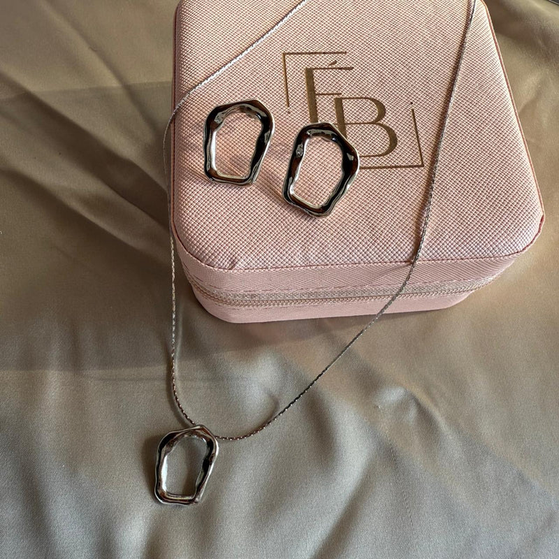 Kit Colar + Brinco organic dois banhos disponíveis