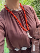 Colar longo Boho Cascalho e Dente escolha sua cor preferida!