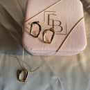 Kit Colar + Brinco organic dois banhos disponíveis