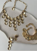 Brinco Medalha Boho Chic Banhos Dourado