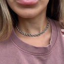 Colar Choker Corrente Torcida (escolha o banho)