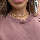 Colar Choker Corrente Torcida (escolha o banho)