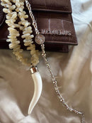 Combo Colar de dente e Choker Boho Chic