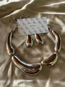 Combo Colar com brinco banho premium